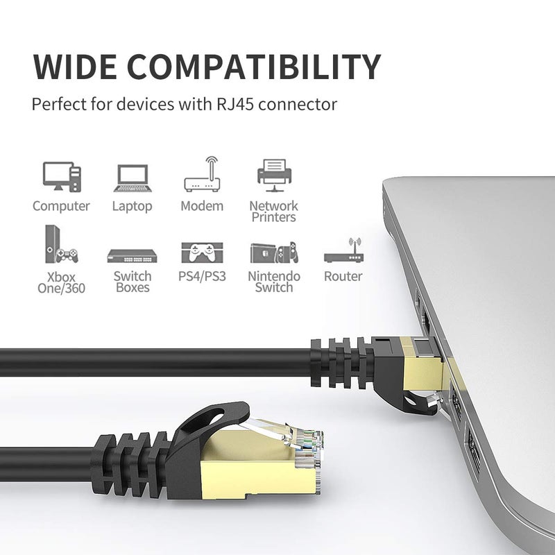 BIFALE Cat7 Ethernet Cable 300ft, Cat7 Outdoor Cable Triple Shielding SSTP 10Gbps 600MHz Ethernet Patch Cable for Modem Router LAN RJ45, UV/Water Proof, Direct Burial, PE Jacket - Image 4